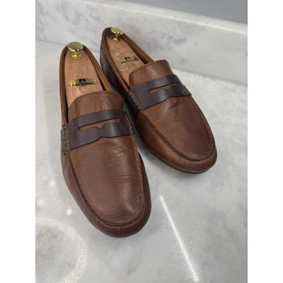 Born Distressed Two Tone Brown Slip On Driving Penny Loafer Men’s Size 11 M - Picture 7 of 16